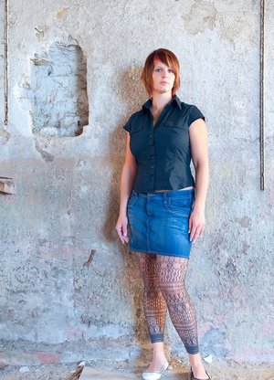 18 year old girl Erin gets deflowered on a bed wearing socks